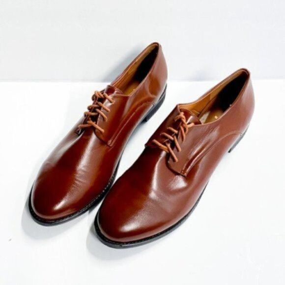 FSJ Unisex Lace-up Oxford Vintage Retro Round Toe Chunky Low Heel Pumps Dress - Picture 1 of 8